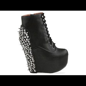 Black Jeffrey Campbell Spiked Wedges, size 9
