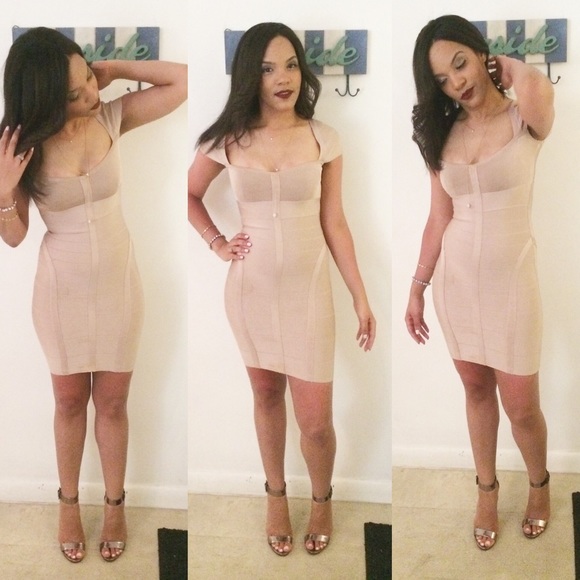 Arden B Nude Bandage Dress