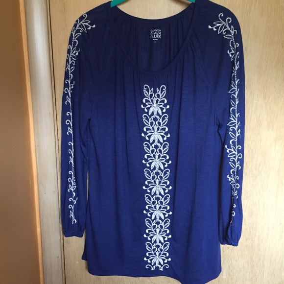 Canyon River Blues knit boho top.