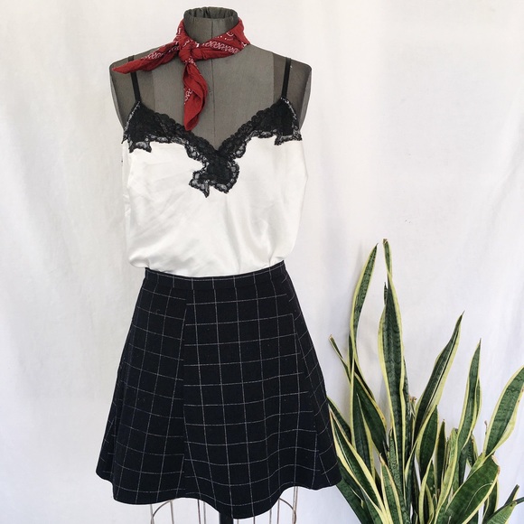 AA Black Grid Skirt
