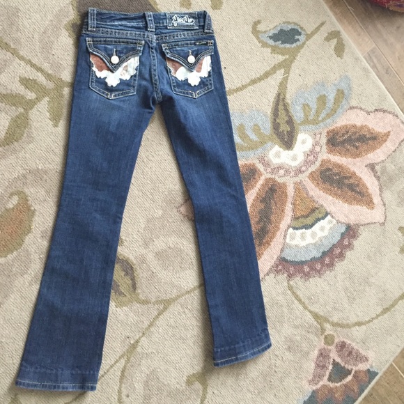 Miss me jeans cow hide size 25 inseam 29"