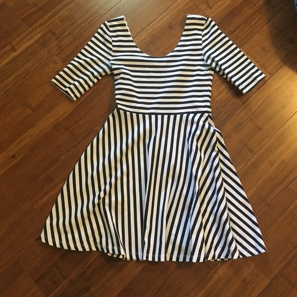 Striped fit and flare dress