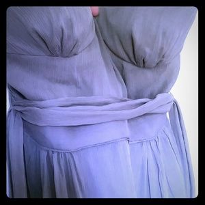 J Crew grey silk chiffon dress