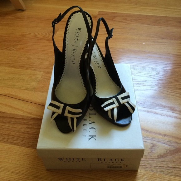 White House Black Market Shoes - White House Black Market - leather sling backs.