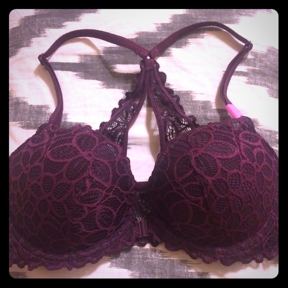 NWT! 32D maroon date racerback push-up bra