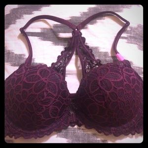 NWT! 32D maroon date racerback push-up bra