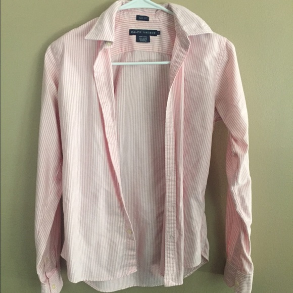 Pink and White Strip polo