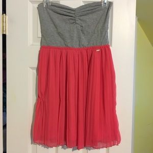 Roxy Strapless coral and gray Dress
