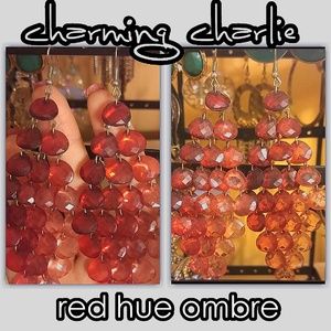 Charming Charlie Jewelry - Jewelry | RED OMBRE WATERFALL STONE EARRINGS