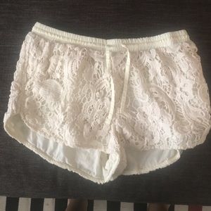 White Lace Shorts