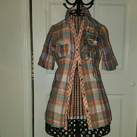 Plaid Button Up Top