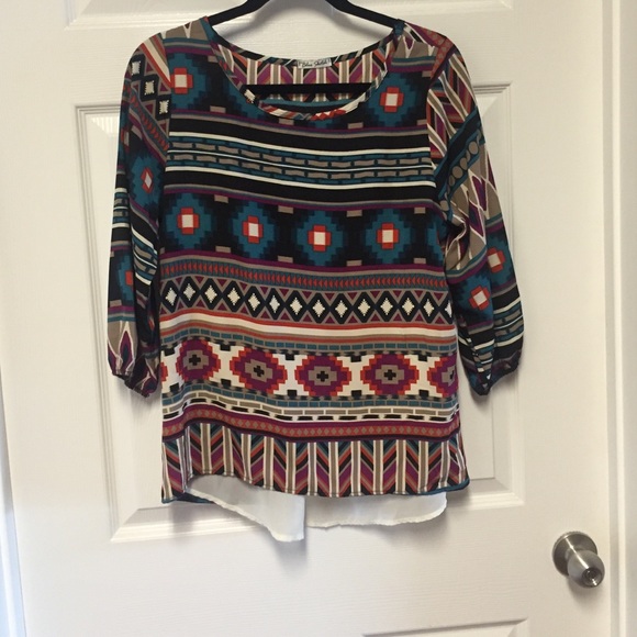 Printed sheer blouse