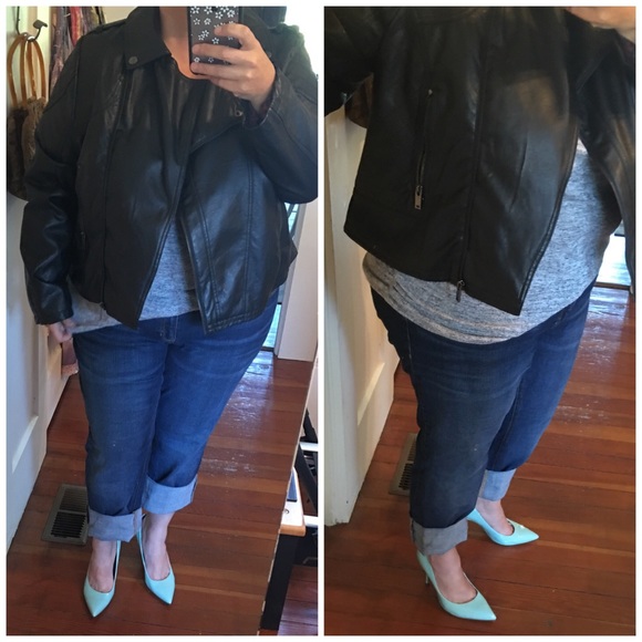 Dollhouse Jackets & Blazers - Black Faux Leather Motorcycle Jacket