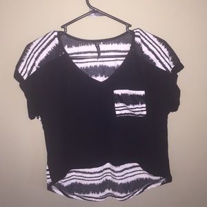 Asymmetric semi-crop top