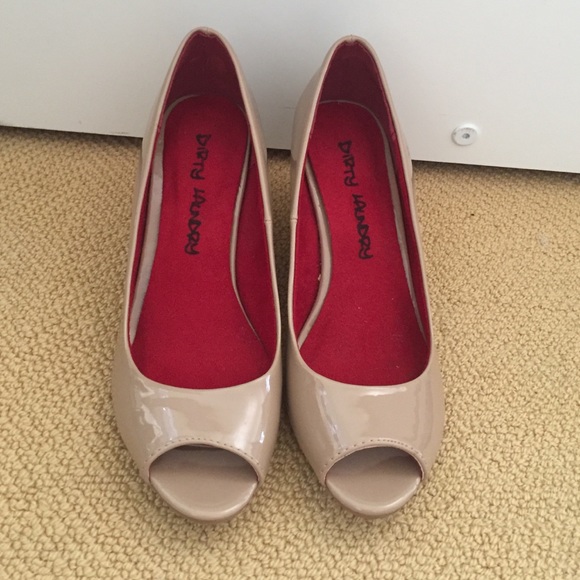 Nude Peep Toe Wedges