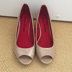 Nude Peep Toe Wedges