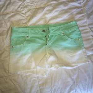 Multicolored jean shorts