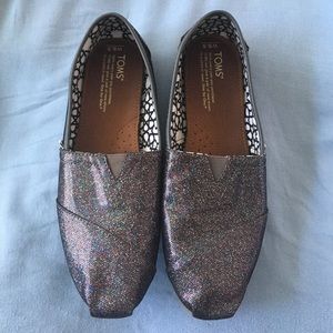 Toms Rainbow Glitter Shoes