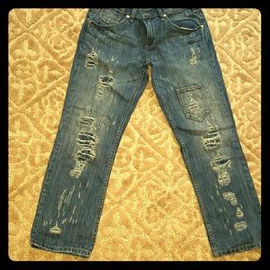 BCBG MAXAzria distressed boyfriend jeans