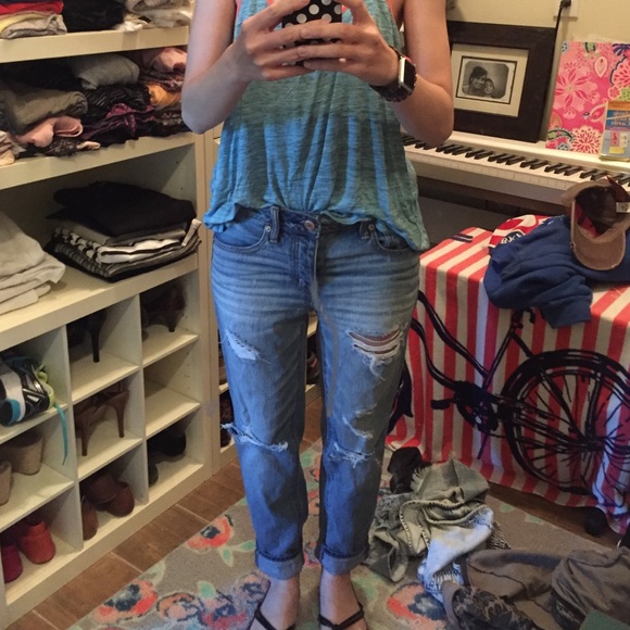 American eagle crop boyfriend jeans size 0 - Picture 4 of 4