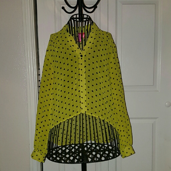 Forever 21 Polka Dot Button Up Top