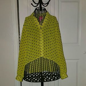Forever 21 Polka Dot Button Up Top