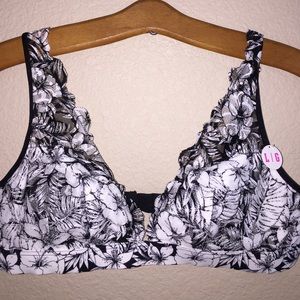 PINK Tropical Lace Plunge Bralette