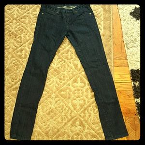 BCBG MAX AZRIA dark wash skinny jeans