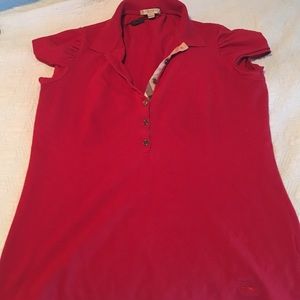 Red short sleeve Burberry top