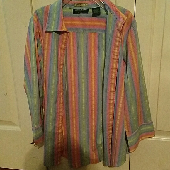 Rainbow button up shirt