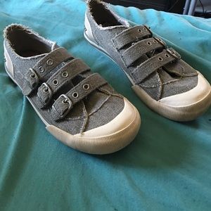 Grey Rocket Dog slip ons size 8.