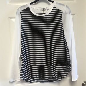 Sheer black and white blouse