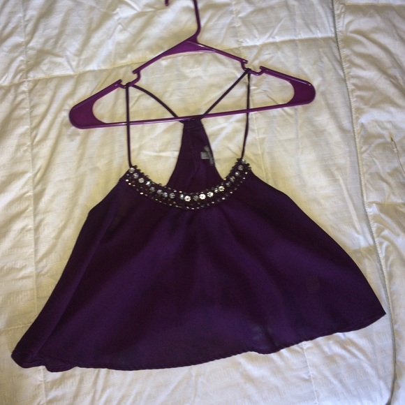 Purple flowy crop top