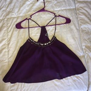 Purple flowy crop top
