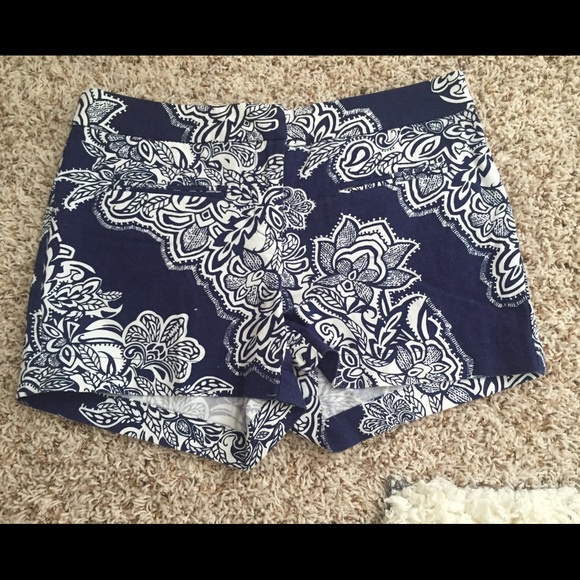 Navy Patterned Shorts