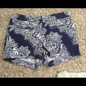 Navy Patterned Shorts