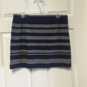 Navy and chambray mini skirt