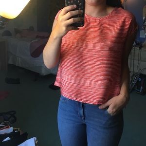 Orange top with cut out back