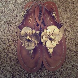 Gold Coach Sandals