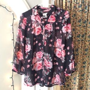Sheer Floral Blouse