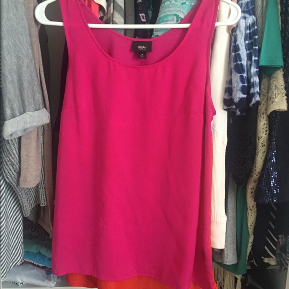 Pink Tank With Orange Colorblock