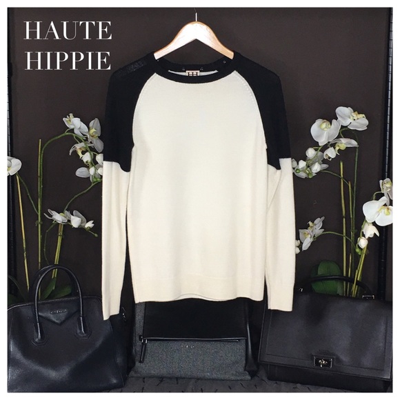 Haute Hippie Color-Block Raglan Sleeve Sweater
