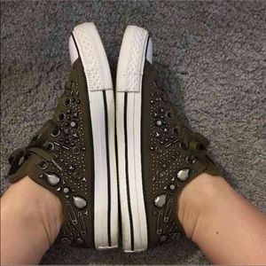 Army green converse