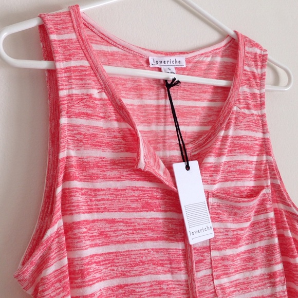 🚫SOLD BUNDLE🚫 Coral Stripe Sleeveless - Picture 4 of 4