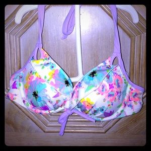 Floral Victoria Secret size 32A Push-up Bikini Top