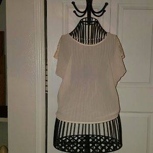 Forever 21 Cream Lace Back Top