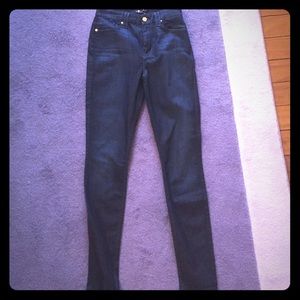 Dark high waist skinny jeans