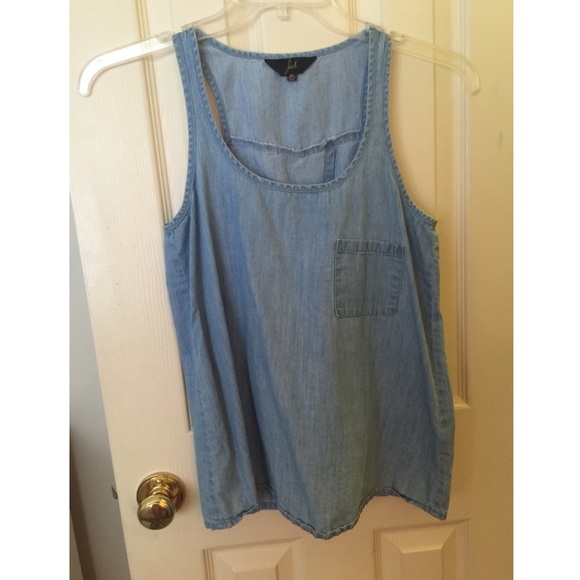 Chambray open back tank