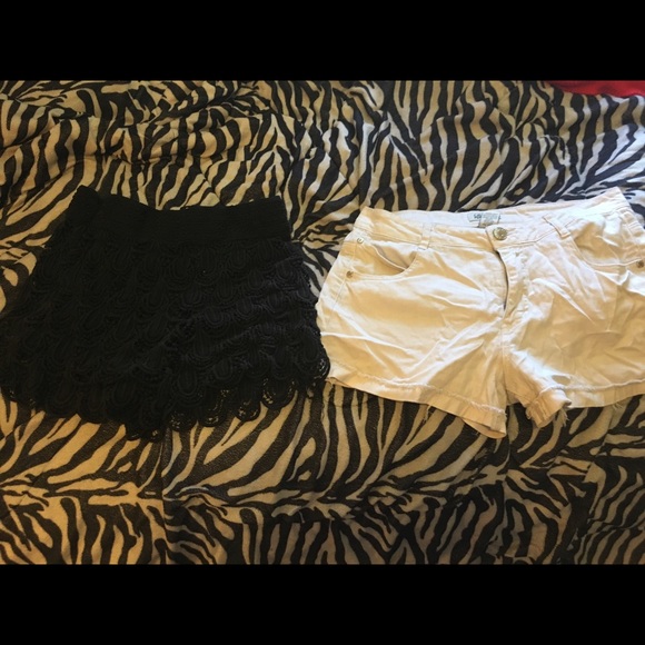 Black and white shorts