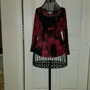 Red & Black Corset Style Top